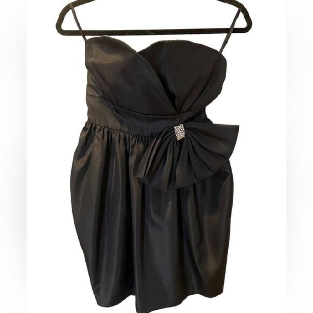 🥳 HOST PICK Vintage Talbots Kappi 80’s Black Taffeta strapless Dress Size SP